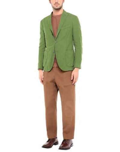 Shop Boglioli Man Blazer Green Size 40 Cotton