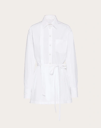 Shop Valentino Technical Poplin Playsuit In White