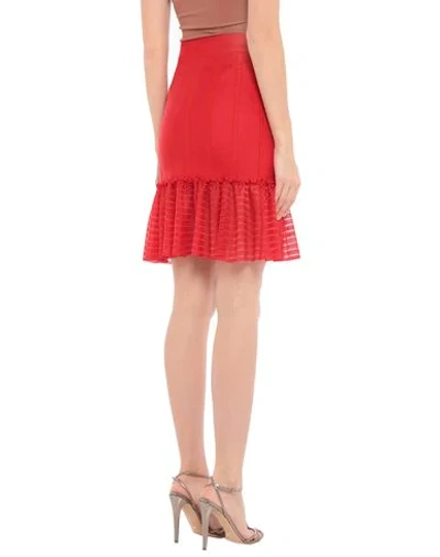 Shop Alexander Mcqueen Midi Skirts In Red