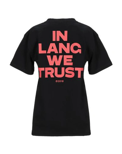 Shop Helmut Lang Woman T-shirt Black Size M Cotton