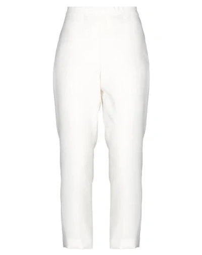 Shop Theory Woman Pants Ivory Size 2 Triacetate, Polyester In White