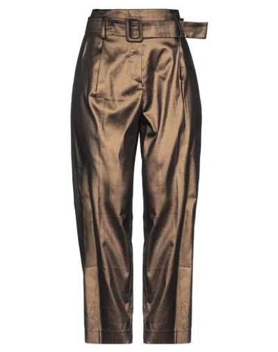 Shop True Royal Woman Pants Bronze Size 4 Cotton, Elastane In Yellow