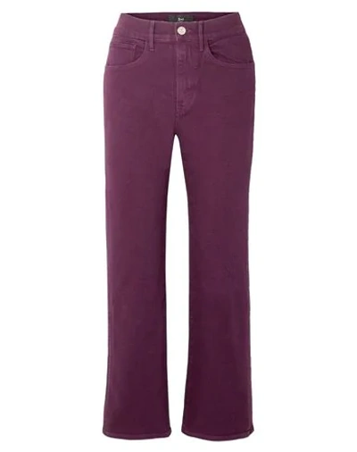 Shop 3x1 Woman Jeans Purple Size 25 Cotton, Elastane
