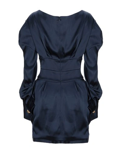 Shop Alexandre Vauthier Woman Mini Dress Midnight Blue Size 4 Viscose, Elastane
