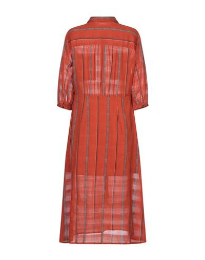 Shop Ba&sh Ba & Sh Woman Midi Dress Rust Size 0 Cotton In Red