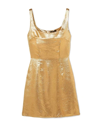 Shop De La Vali Woman Mini Dress Gold Size 10 Polyamide, Polyester, Silk
