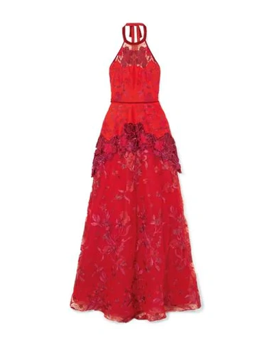 Shop Marchesa Notte Long Dresses In Red