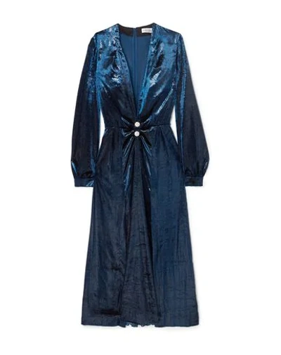 Shop Raquel Diniz Woman Maxi Dress Midnight Blue Size 4 Polyamide In Dark Blue