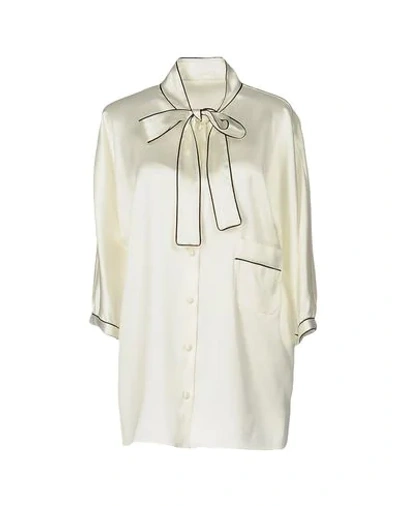 Shop Dolce & Gabbana Woman Shirt Ivory Size 6 Silk, Elastane In White