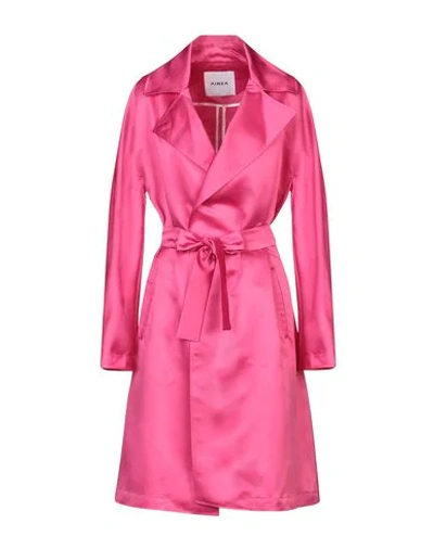 Shop Ainea Overcoats In Fuchsia