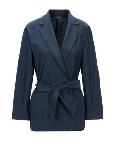 Shop Antonelli Full-length Jacket In Dark Blue