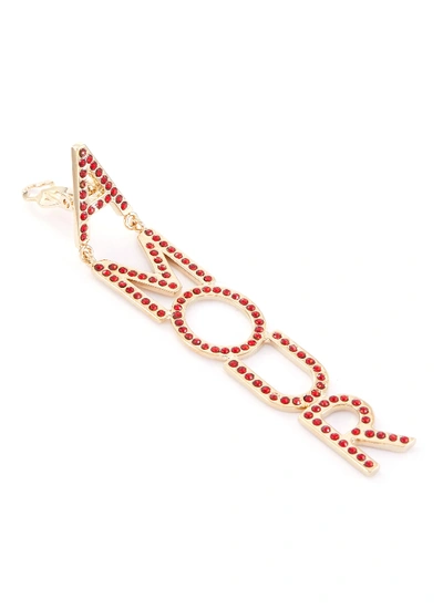 Shop Bijoux De Famille 'amour' Crystal Earrings In Metallic,red