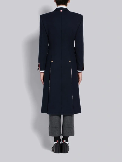 Shop Thom Browne Oversized Cashmere Chesterfield In Blue