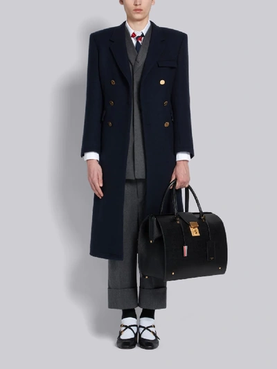 Shop Thom Browne Oversized Cashmere Chesterfield In Blue