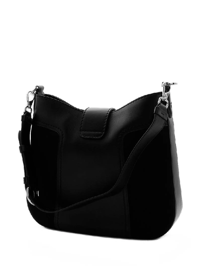 Shop Tod's Dote Logo Buckle Shoulder Bag In Black