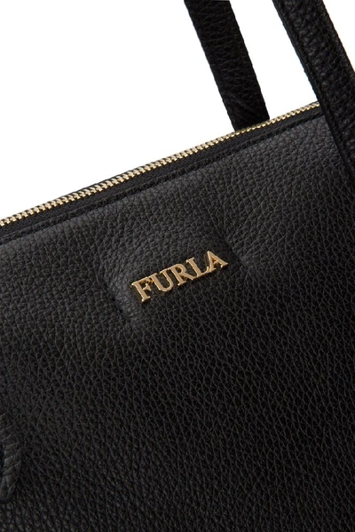 Shop Furla Logo Tote Bag In Black