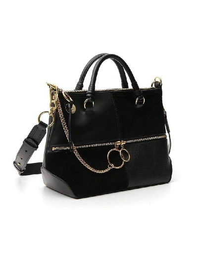 Shop See By Chloé Emy Patchwork Tote Bag In Black