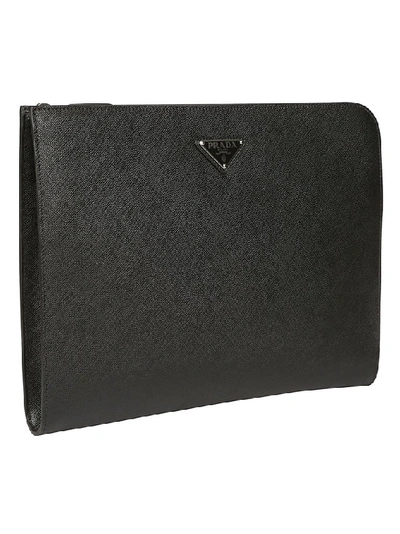 Shop Prada Saffiano Tablet Case In Black