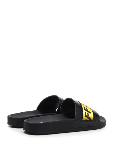 Shop Off-white Industrial Slides In Black