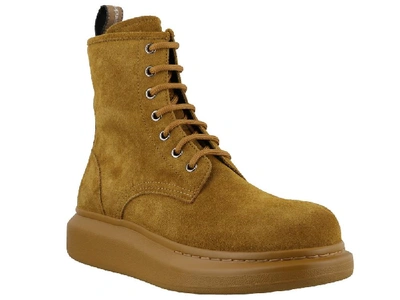 Shop Alexander Mcqueen High Top Lace Up Boots In Brown