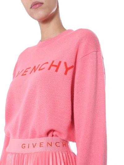 Shop Givenchy Logo Printed Cashmere Sweater In Pink