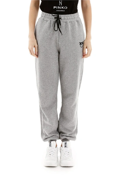 Shop Pinko Drawstring Jogger Pants In Grey