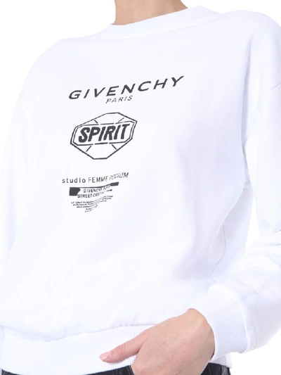 Shop Givenchy Logo Printed Sweater In White