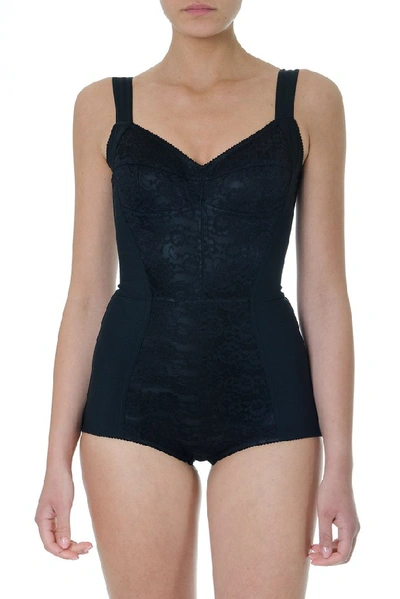 Shop Dolce & Gabbana Lace Bodysuit In Black