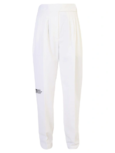 Shop Burberry Logo Print Pants In White