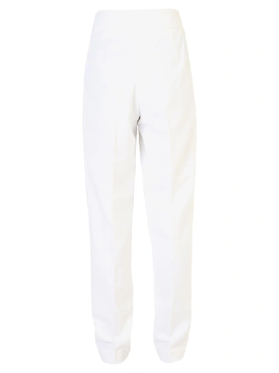 Shop Burberry Logo Print Pants In White