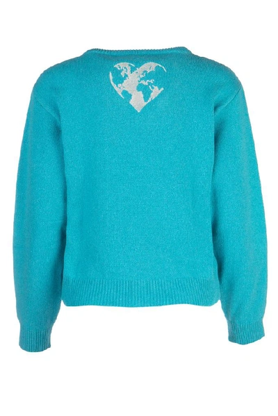 Shop Alberta Ferretti Save Me Knitted Sweater In Blue