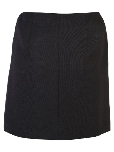 Shop Givenchy Buttoned High Waist Lace Skirt In Black