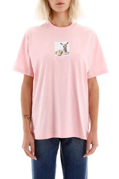 Shop Burberry Deer Printed T In Pink