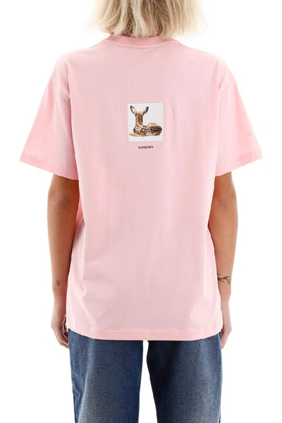 Shop Burberry Deer Printed T In Pink