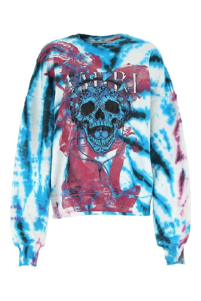Shop Amiri Skull Logo Tie Dye Sweater In Multi