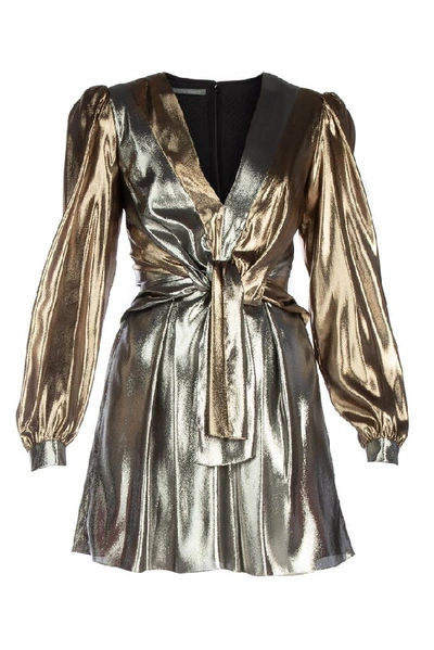 Shop Alberta Ferretti Metallic Dress In Silver