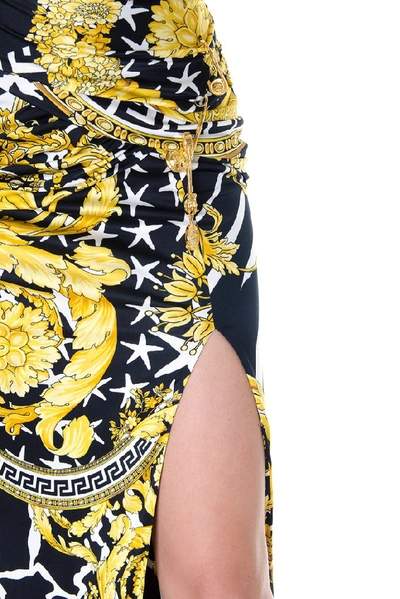 Shop Versace Vaersace Baroque Print Long Skirt In Multi