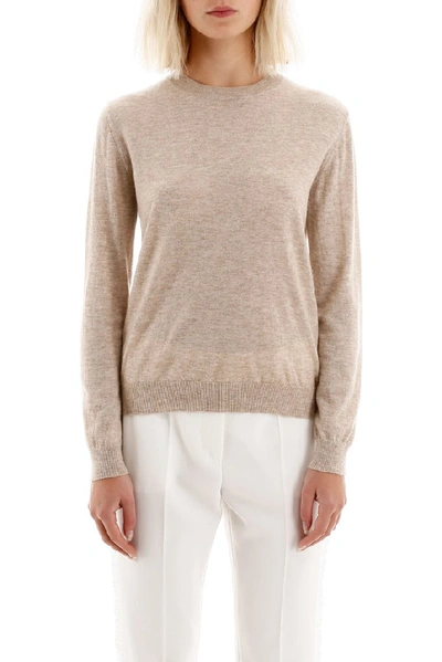 Shop Weekend Max Mara Bobbio Crewneck Pullover In Beige