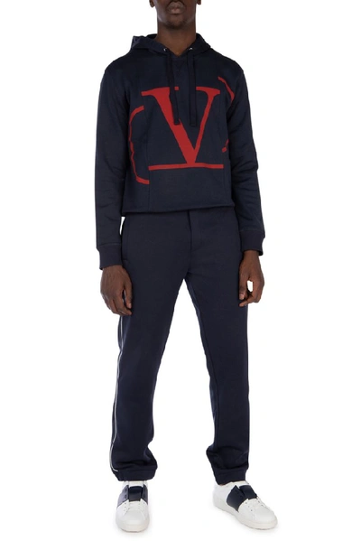 Shop Valentino Logo Print Track Pants In Nb4