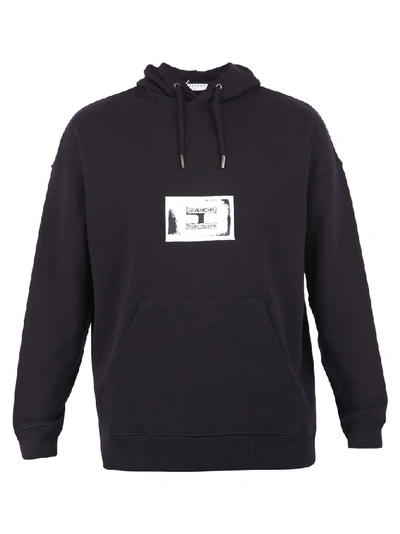 Shop Givenchy Logo Patch Drawstring Hoodie In Black