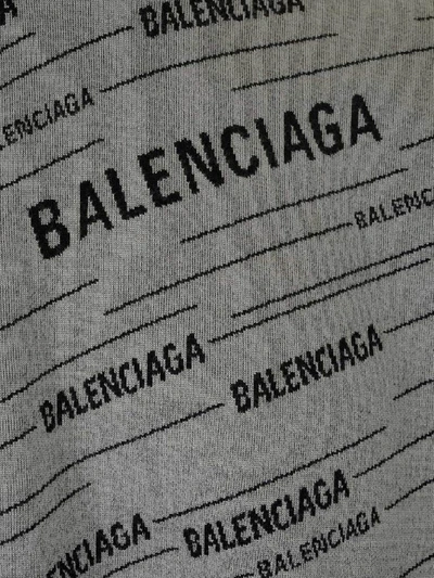 Shop Balenciaga Diagonal Logo Sweater In Grey