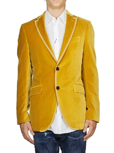 Shop Etro Fitted Blazer In Yellow