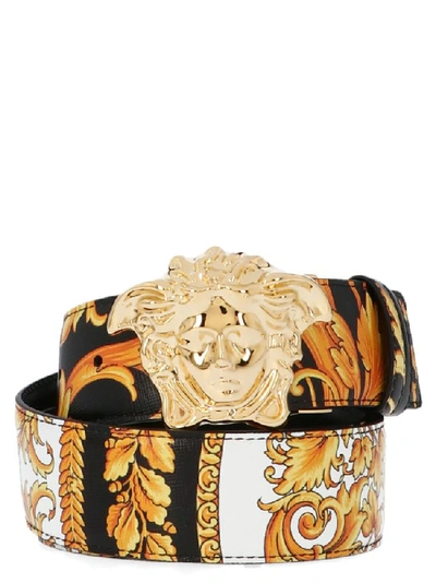 Versace Silver Baroque Medusa Head Reversible Leather Belt