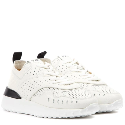 Shop Tod's Mesh Low Top Sneakers In White