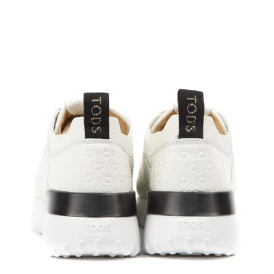 Shop Tod's Mesh Low Top Sneakers In White