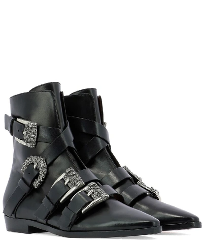 Shop Etro Buckle Ankle Boot In Black