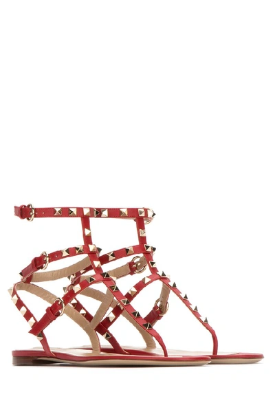 Shop Valentino Garavani Rockstud Strappy Sandals In 0r0