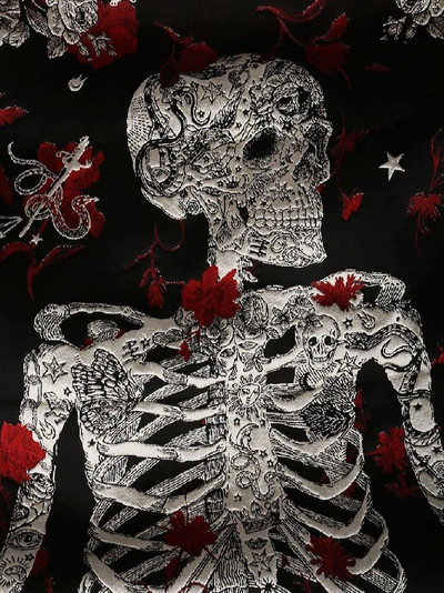 Shop Alexander Mcqueen Skeleton Printed Scarf In Multi