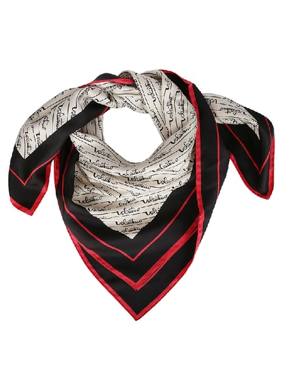 Shop Valentino Signature Printed Scarf In Multi