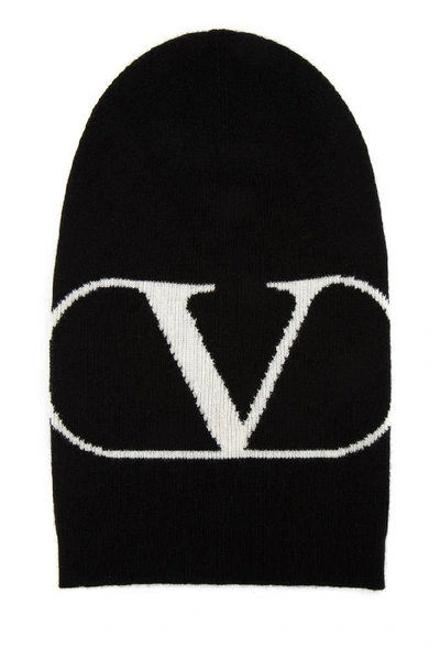 Shop Valentino Go Logo Knit Beanie In Black